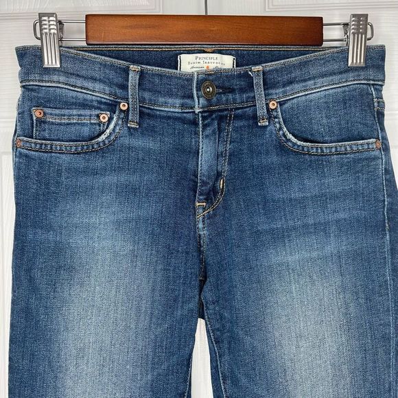 PRINCIPLE DENIM INNOVATORS Dreamer Distressed Knee Patch Skinny Ankle Jean, 25 - Picture 3 of 12